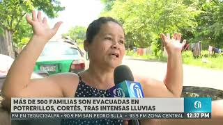 ON MERIDIANO l Más de 500 familias ecacuadas en potrerillos Cortés debido a intensas lluvias [upl. by Ahsimik]