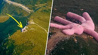 ISSO É O QUE ACONTECEU COM UM ENORME COELHO DE PELÚCIA ROSA QUE ESTÁ JOGADO EM UMA MONTANHA HÁ ANOS [upl. by Tnert]