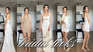 6 Bridal Outfits for your Wedding Era 👰🏻‍♀️ Proposal Engagement Elopement Reception Dresses [upl. by Saraiya]