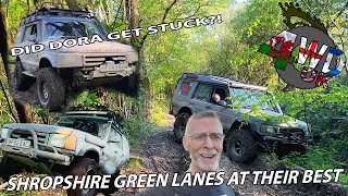 DOES DORA GET STUCK  Do we all make it to the end of the track  SHROPSHIRE GREEN LANES  4WDUK [upl. by Ynots]