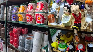 VENTA DE MACETAS COLGANTES DE PLASTICO CEMENTO DECORATIVAS Mercado de Flores Acho Lima Perú 4K UHD [upl. by Anaile]