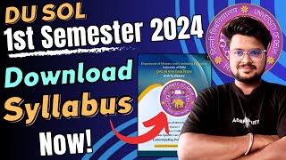 DU SOL Admission 2024 Unlock Your 1st Semester Syllabus NOW StepbyStep Guide [upl. by Alenas]