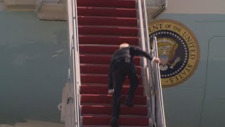 President Biden falls down walking up steps of Air Force One [upl. by Uchida]