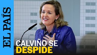 Nadia Calviño discurso completo de su despedida como ministra de Economía y vicepresidenta [upl. by Cohleen]