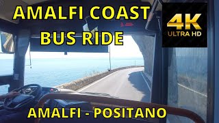 Amazing BUS RIDE from Amalfi to Positano 4K  The best drivers  Costiera Amalfitana in bus [upl. by Berlauda]