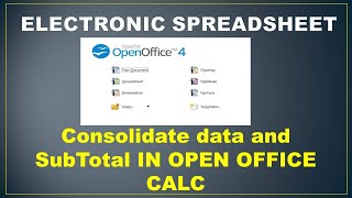 Consolidate data and Sub Total in Open Office Calc  CBSE IT 402 [upl. by Haberman311]