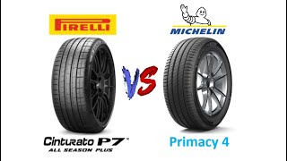 Tire Comparison Pirellis Cinturato P7 vs Michelins Primacy4 [upl. by Bianka414]