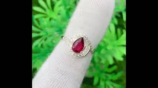 Beautiful natural Rhodolite garnet silver ring available forsell weight  about 1 carat Materials [upl. by Minsat]