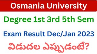 OU Degree Results 2023 Dec  OU Degree 1st 3rd 5th Sem Results 2023  OU Degree Results 2024 [upl. by Dearborn]