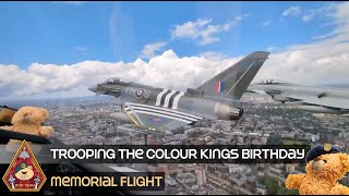 KINGS BIRTHDAY TROOPING THE COLOUR TYPHOON quotMEMORIALquot FLIGHT FLYPAST • ZK381 TED CONINGSBY FLIGHT [upl. by Ashelman]