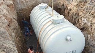 How to install FRP tank adanisolar buildingstructure solar infrastructure fibertank [upl. by Ahsirek]