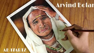 Portrait drawing ARVIND BOLAR coastalwood tulu actor timelapseAB17ARTZ [upl. by Anailuig]