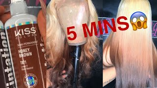 blonde to brown ombre lace wig in 5 minutes WATER COLOR METHOD [upl. by Ligetti603]