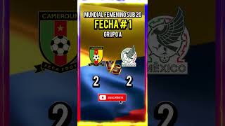 RESULTADO 🇨🇴⚽🏆 CAMERÚN vs MÉXICO Fecha 1 MUNDIAL FEMENINO Sub 20 Colombia 2024  Shorts [upl. by Sana]