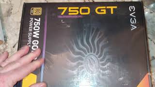 Unboxing EVGA SuperNova 750 Watt PSU Gold GT [upl. by Enailil]