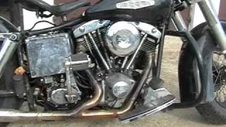 Shovelhead kick start engine is cold [upl. by Mcdermott901]