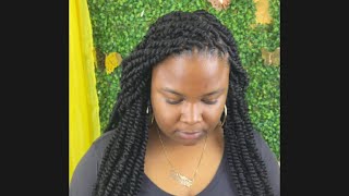 Passion twist braids  the wrap method no crochet passiontwist twistbraids braidedhairstyles [upl. by Nessie70]