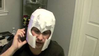 My first Pepakura project  Magneto Helmet Part 5  Semi completed paper helmet [upl. by Nyrem]