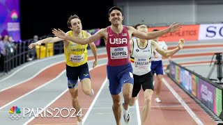 Bryce Hoppel completes epic comeback to claim mens 800m Indoor World title NBC Sports [upl. by Baptlsta]