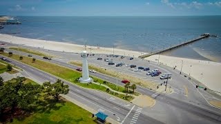 Aerial View of Lighthouse  Biloxi MS [upl. by Airotel]