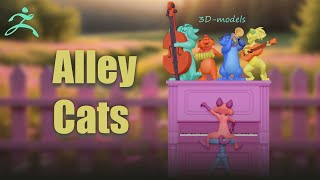 3Dsculpting of Alley Cats from Aristocats [upl. by Alurta698]