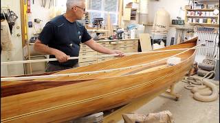 Installing gunwales on a cedar canoe [upl. by Sabsay]