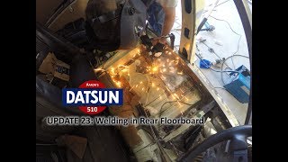 Datsun 510 Welding in Rear Floorboards Ep 23 [upl. by Minabe]