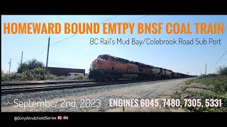 BNSF Action down at Surreys Mud BayColebrook Road BC Rail Track Section [upl. by Eydnarb]