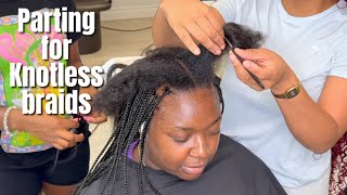 Pre parting  Parting for medium box braids [upl. by Brianne]