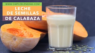 BEBIDA VEGETAL DE SEMILLAS DE CALABAZA  Con semillas enteras crudas  Leche de semillas de calabaza [upl. by Celinka]