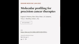 Molecular profiling for precision cancer therapies  RTCLTV [upl. by Lunt]