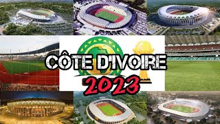 CAN 2023 un aperçu des stades de la côte divoire [upl. by Airdnaxela]