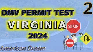 Virginia DMV Permit Practice Test 2024 Video 2 [upl. by Oiznun]