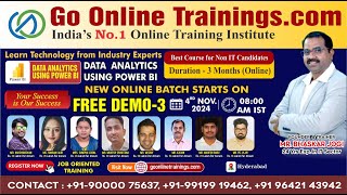 Power BI Demo Part3  November 4th 2024  Bhaskar Jogi  Go Online Trainings  90000 75637 [upl. by Ennaihs]