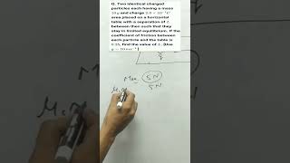 Two identical charged particles each having a mass 10 g and charge 20×10−7C are placed on  Jee [upl. by Poole]