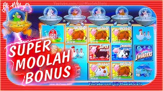 SUPER MOOLAH LETS BONUS AGAIN  Invaders Attack From the Planet Moolah CASINO SLOTS [upl. by Nasas]