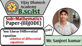 Lec04Odeordinary differential equationsnon linear Differential Equations and solutions of d [upl. by Rusell]