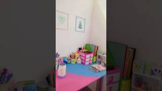 Colorful diy desk makeover🌈️Subscribe if you like diy shorts deskmakeover study makeover cute [upl. by Addam962]