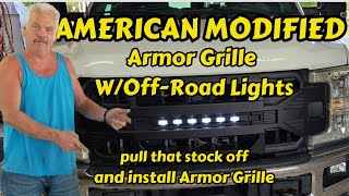 How to remove F250 Super Duty grill  Reinstall AMERICAN MODIFIED Armor Grille [upl. by Orfurd]