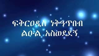 Fikeraddis Nekatibeb Leul Aswededgne ፍቅርአዲስ ነቃጥበብ ልዑል አስወደደኝ Lyrics Video [upl. by Vassell]