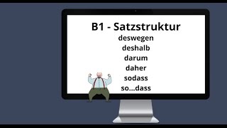 ᐅ Deutsch Satzbau und Konnektoren Deshalb deswegen darum daher sodass sodass Deutsch B1B2 [upl. by Annaehs]