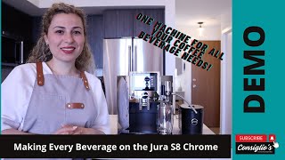 Making all 15 Coffee Beverages on Jura S8 Super Automatic Espresso Machine [upl. by Oinotla387]