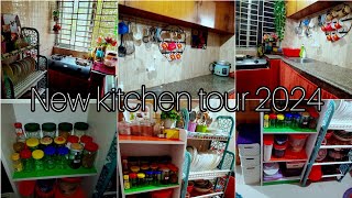 New kitchen tour 2024kitchen makeover and organizing ideakitchen deep cleaning and organizing idea [upl. by Jermaine]