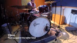 Bass Drum Muffling Comparison PillowBlanketNo Muffling [upl. by Enelyar]