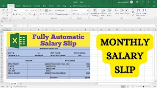 Excel में monthly सैलरी स्लिप कैसे बनाये I How to create salary slip in excel [upl. by Eitirahc]