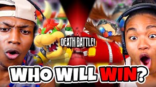 MOST INTENSE DEATH BATTLE EVER  Bowser VS Eggman Mario VS Sonic  DEATH BATTLE REACTION [upl. by Lema]