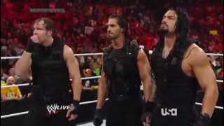 WWE The Shield Segment Then Attacks Evolution Backstage May 2014 [upl. by Liebman]