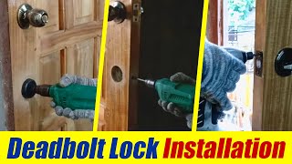 How to Install Deadbolt Lock  Kaya Mo Kahit di ka Karpintero JoeItYourselfVlog [upl. by Aehtna]