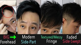 MY 3 Hairstyles for FINE Hair amp BIG ForeheadRECEDING Hairline  ALSO for ShortMedium or Asian Hair [upl. by Inglebert]