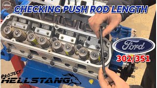 SBF Aluminum Head INSTALL Part 2 Determining pushrod length on FORD 302 amp 50 roller motors [upl. by Holtz]